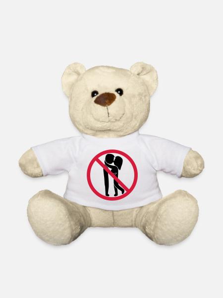 Signe interdit de baiser - Nounours - blanc