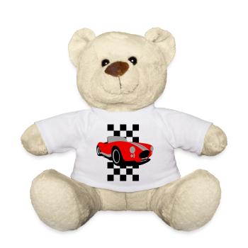 Red Classic Roadster Shelby Cobra - Teddy Bear - white - Front