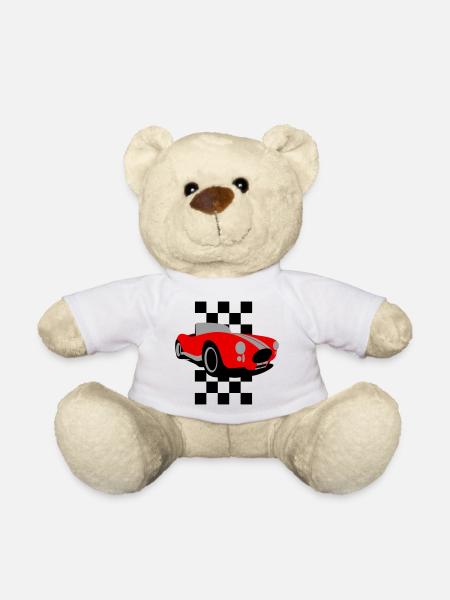 Roter Classic Roadster Shelby Cobra - Teddy - Weiß