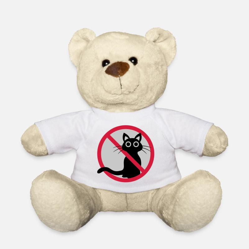 Katze verboten Schild - Teddy - Weiß