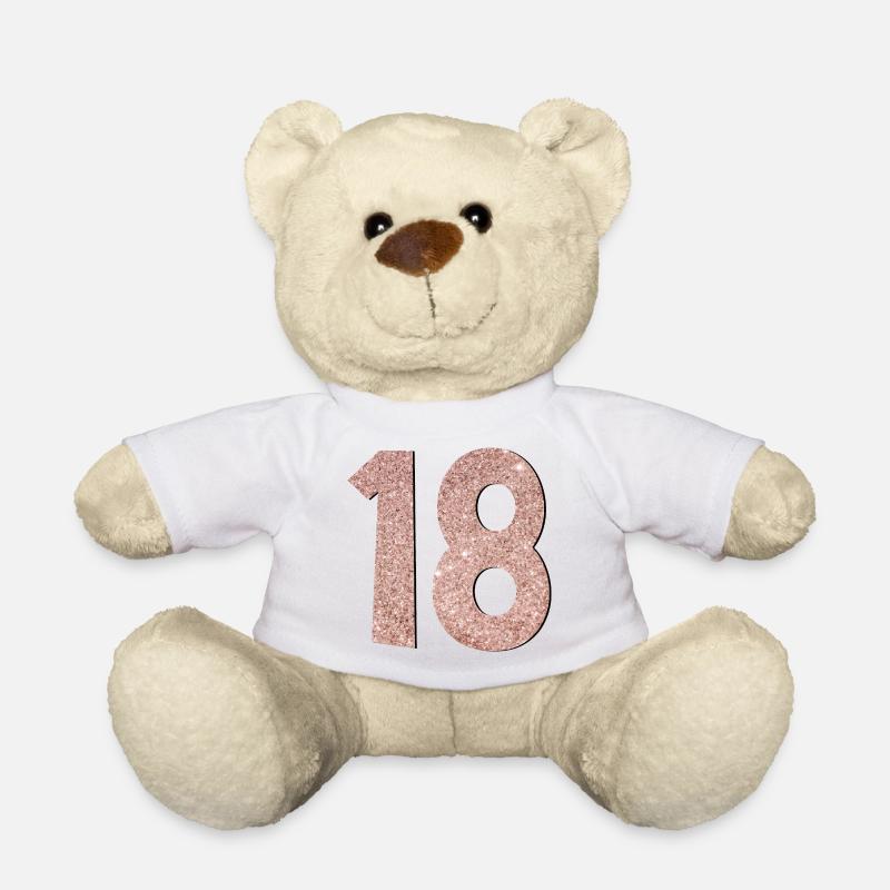 Numéro 18 - 18e anniversaire - dix-huit - Nounours - blanc