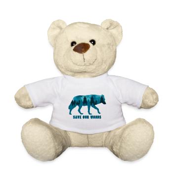 Changement climatique Protection de l’environnement Wolf Durable - Nounours - blanc - Devant