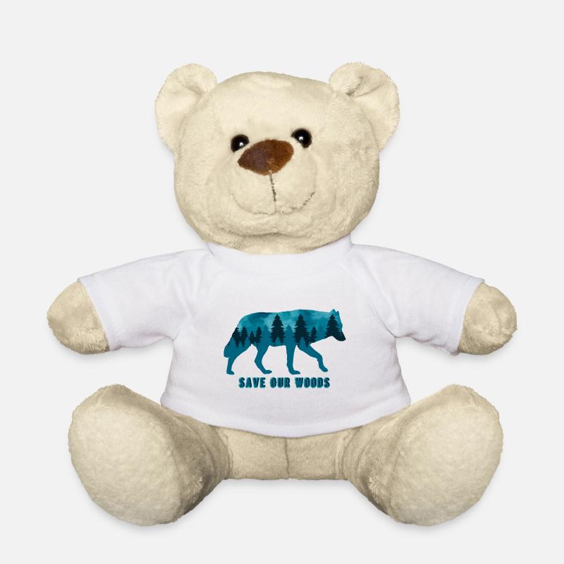 Klimawandel Umweltschutz Wolf Nachhaltig - Teddy - Weiß