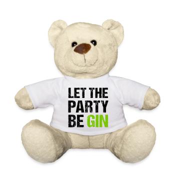 LET THE PARTY BEGIN Gin Trinkspruch - Teddy - Weiß - Vorne
