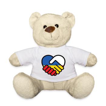 Poland Ukraine Heart pokój pański, pokój Ukrainy - Teddy Bear - white - Front