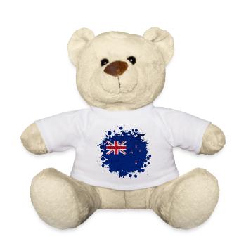 Neuseeland Vintage Splash Flaggen Design - Teddy - Weiß - Vorne