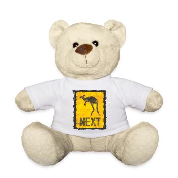 Abstract Kangaroo Print with Vintage Look - Teddy Bear - white - Front