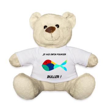 RETRAITE. HUMOUR. POISSON. BULLER. RETRAITE. DRÔLE - Nounours - blanc - Devant