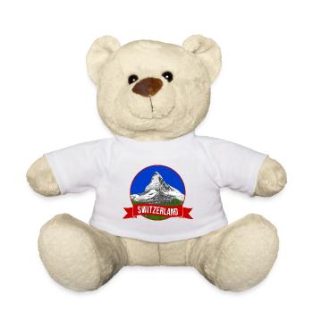 Matterhorn Emblem Schweiz Rundlogo - Teddy - Weiß - Vorne