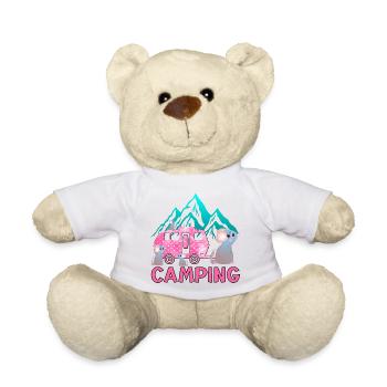 Camping in the mountains - Family Caravan - Teddy Bear - white - Front