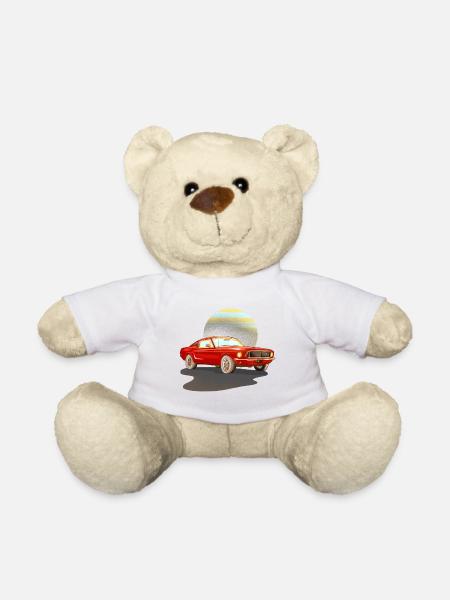 Auto rotes Auto - Teddy - Weiß