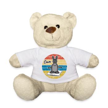 Yoga Esel Meditation Retro Vintage Omm Geschenk - Teddy - Weiß - Vorne