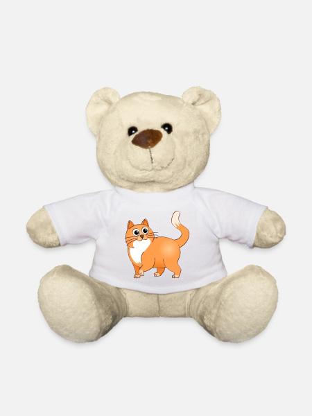 The cheerful orange hangover. - Teddy Bear - white