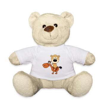 TEDDYBÄR - BÄR - TEDDY - PFERD - REITEN - KIND - Teddy - Weiß - Vorne