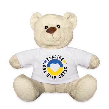 Ukraine! Je suis à vos côtés - Nounours - blanc - Devant