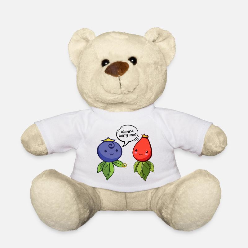 Kleine Beeren und Blätter Illustration - Teddy - Weiß