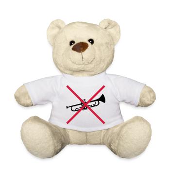 Trompete Verboten Schild - Teddy - Weiß - Vorne