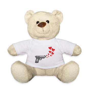 Herz Meinungsfreiheit Menschheit Friedenszeit - Teddy - Weiß - Vorne