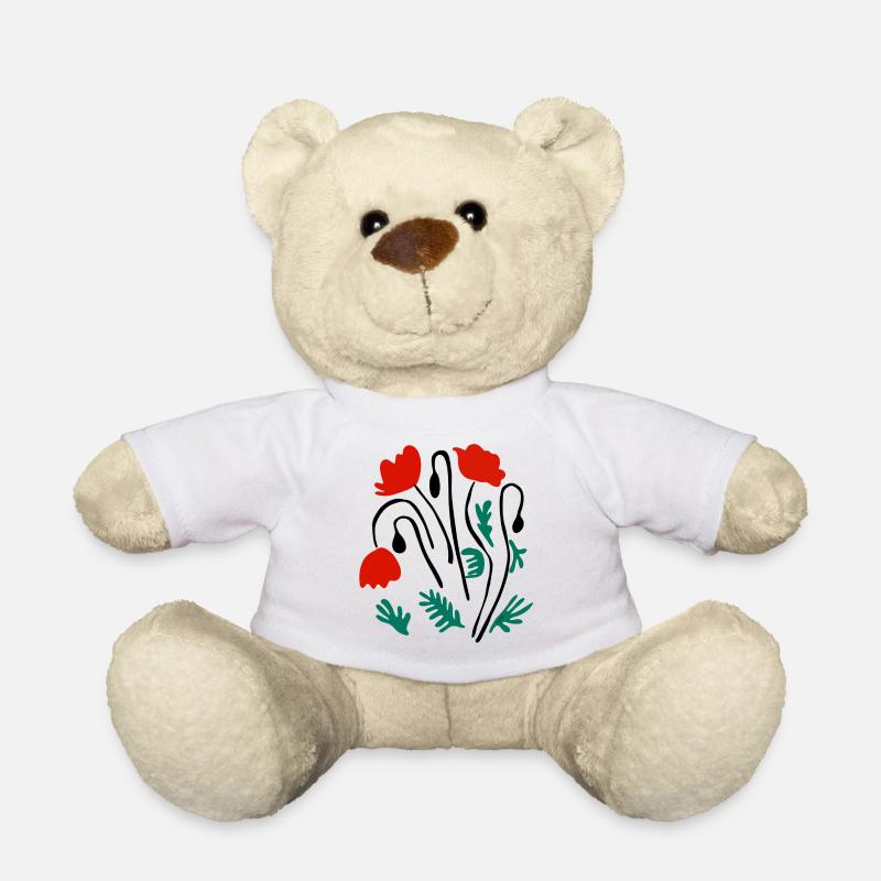 Mohnblumen Matisse inspiriert - Teddy - Weiß
