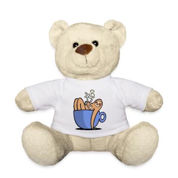 Humorous coffee lover sloth coffee cup - Teddy Bear - white - Front