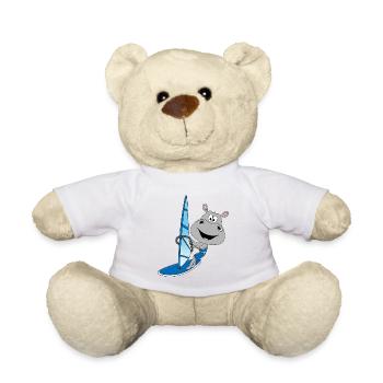 NILPFERD - HIPPO - FLUSSPFERD - WINDSURFER - TIER - Teddy - Weiß - Vorne