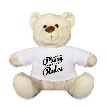 J’ai la chatte - règles disant cadeau proverbes - Nounours - blanc - Devant