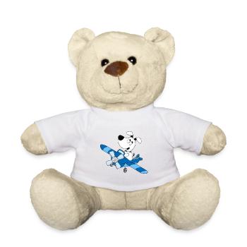 HUND - FLUGZEUG - TIER - KIND - BABY - Teddy - Weiß - Vorne