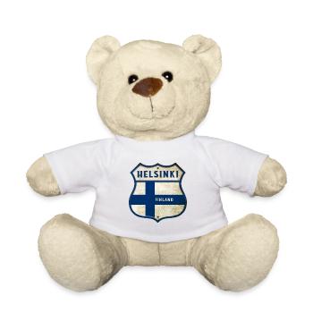Helsinki Finland coat of arms design - Teddy Bear - white - Front