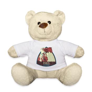 Retro badge, Paris France is my hometown - Teddy Bear - white - Front