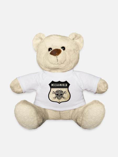 Mechaniker Totenkopf Wappen - Teddy - Weiß