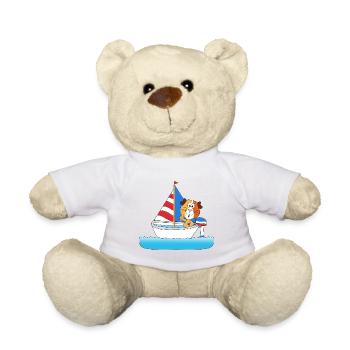SEGELN - BOOT - SCHIFF - MEERSCHWEINCHEN - TIER - Teddy - Weiß - Vorne