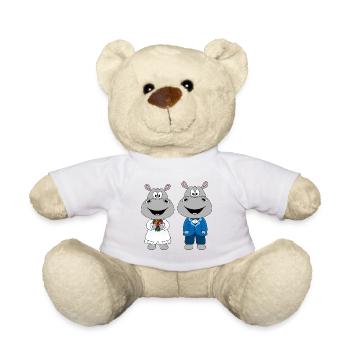 NILPFERDE - HOCHZEIT - HEIRATEN - LIEBE - TIERE - Teddy - Weiß - Vorne