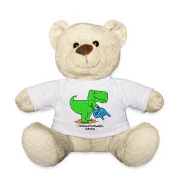 T-Rex if you're happy Dinosaurier Dino Trex - Teddy - Weiß - Vorne