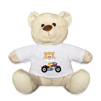 HAMSTER - MOTORRADFAHRER - BIKER - TIER - Teddy - Weiß - Vorne