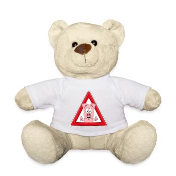 ACHTUNG SCHWEIN - SAU - TIER - TIERISCH - Teddy - Weiß - Vorne