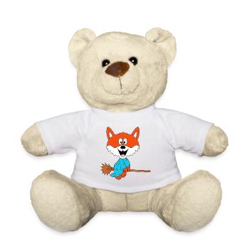 FUCHS - HEXENBESEN - HEXE - TIER - KIND - BABY - Teddy - Weiß - Vorne