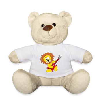 LÖWE - GITARRE - MUSIK - GITARRIST - LIEBE - TIER - Teddy - Weiß - Vorne