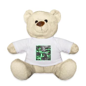 Green Stylized Motherboard - Teddy Bear - white - Front