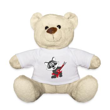 WASCHBÄR - GITARRIST - GITARRE - MUSIKER - TIER - Teddy - Weiß - Vorne