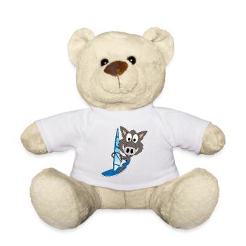WINDSURFER - WILDSCHWEIN - WASSERSPORT - TIERISCH - Teddy - Weiß - Vorne