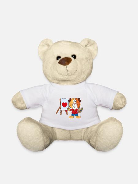 MEERSCHWEINCHEN - LIEBE - MALER - KÜNSTLER - KUNST - Teddy - Weiß