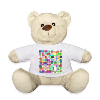 Bunte Quadrate Muster - Teddy - Weiß - Vorne