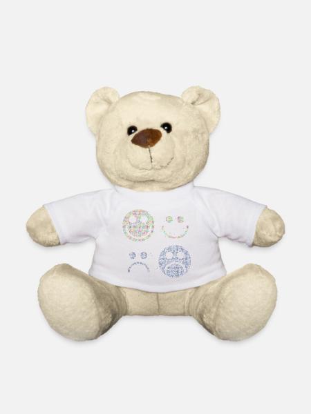 Visages heureux et tristes - Nounours - blanc