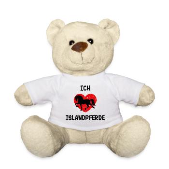 Ich Liebe Pferde Islandpferde Herz Statement - Teddy - Weiß - Vorne