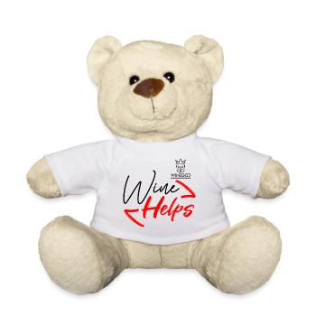 Winegod lustiger Spruch Wine Helps - Teddy - Weiß - Vorne