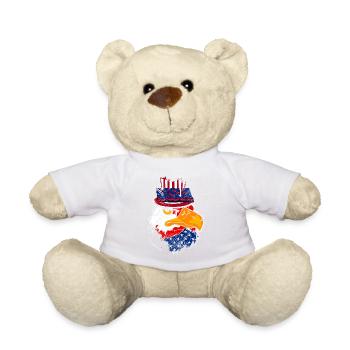 A Beautiful and Funny Eagle Design - Teddy Bear - white - Front