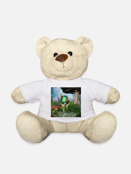 Kleine Fee mit ihrer Katze - Teddy - Weiß