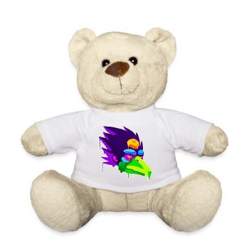 A beautiful and fun Karasu Tengu eagle design - Teddy Bear - white - Front