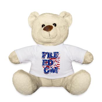 A Beautiful Freedom & Freedom Design - Teddy Bear - white - Front