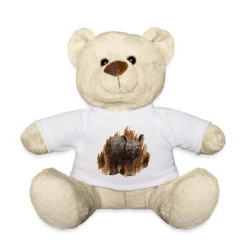 geschenkidee Tierliebhaber, Nashorn baby - Teddy - Weiß - Vorne